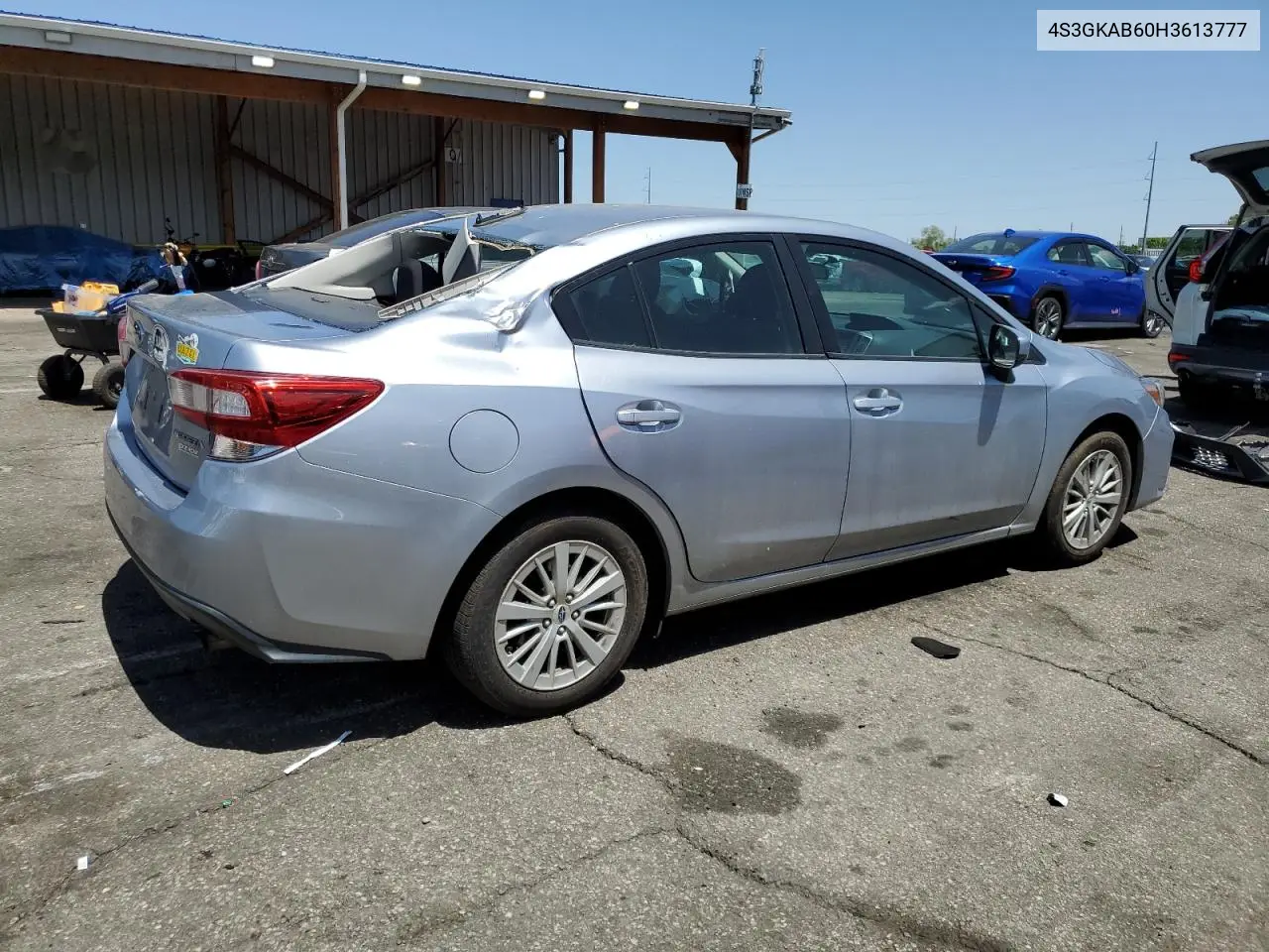 2017 Subaru Impreza Premium VIN: 4S3GKAB60H3613777 Lot: 57278615