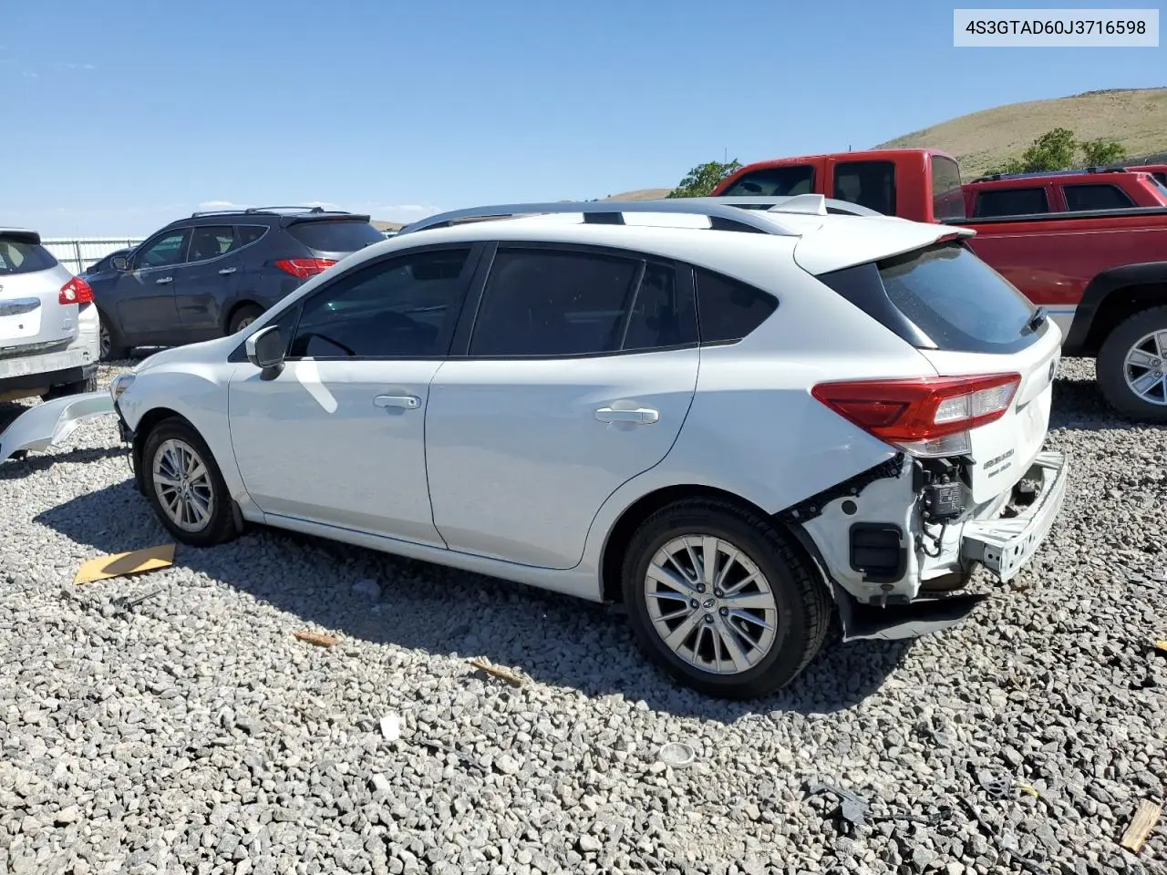 2018 Subaru Impreza Premium Plus VIN: 4S3GTAD60J3716598 Lot: 62570445