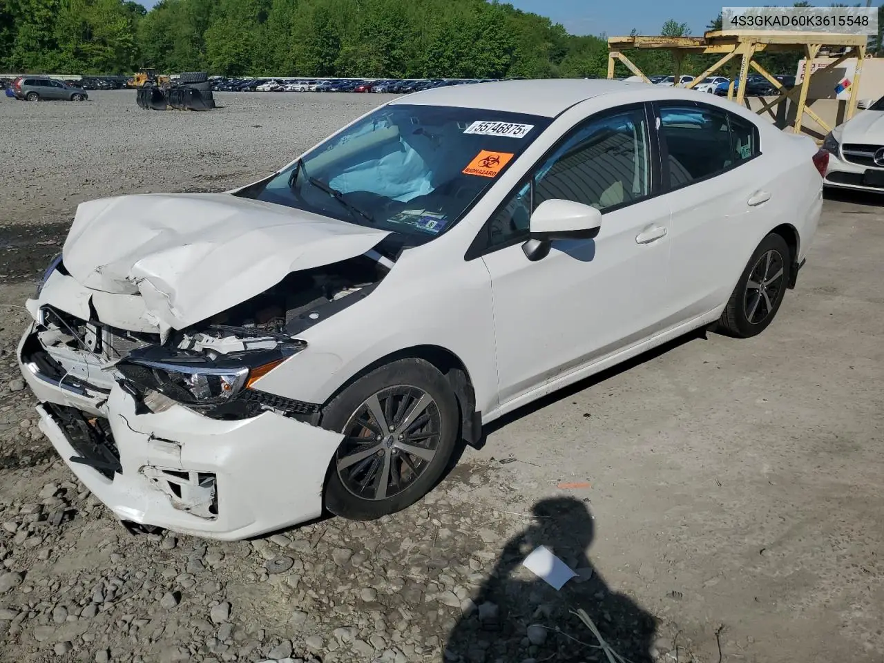 2019 Subaru Impreza Premium VIN: 4S3GKAD60K3615548 Lot: 55746875
