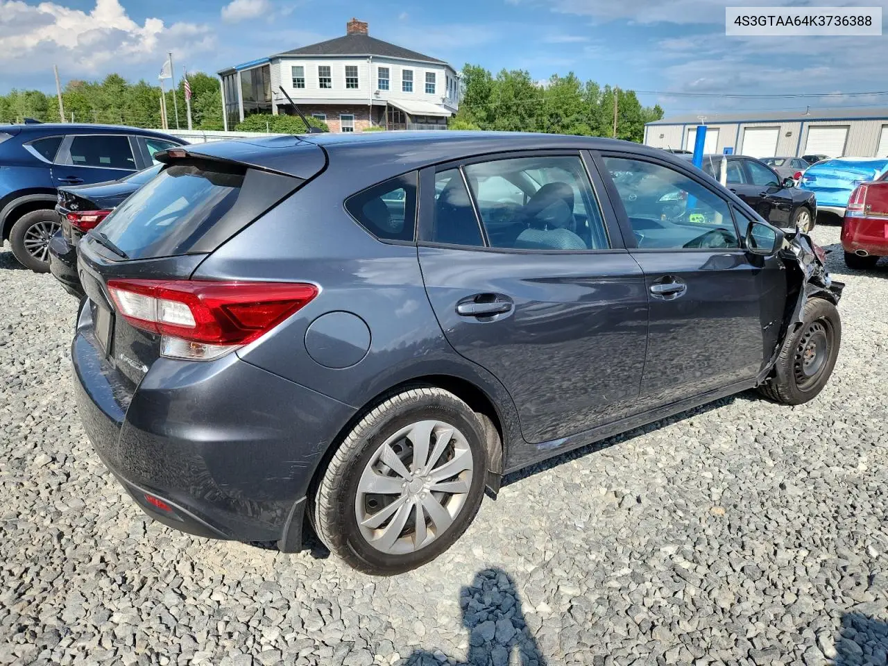 2019 Subaru Impreza VIN: 4S3GTAA64K3736388 Lot: 62708005