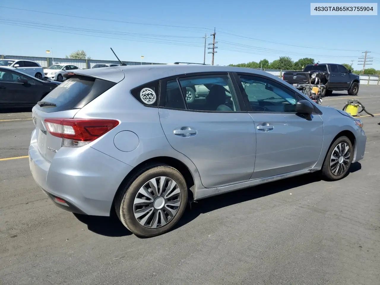 2019 Subaru Impreza VIN: 4S3GTAB65K3755904 Lot: 62853165