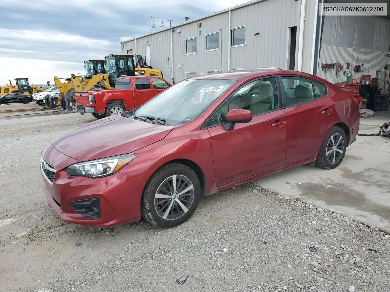 2019 Subaru Impreza Premium VIN: 4S3GKAC67K3612700 Lot: 63211605