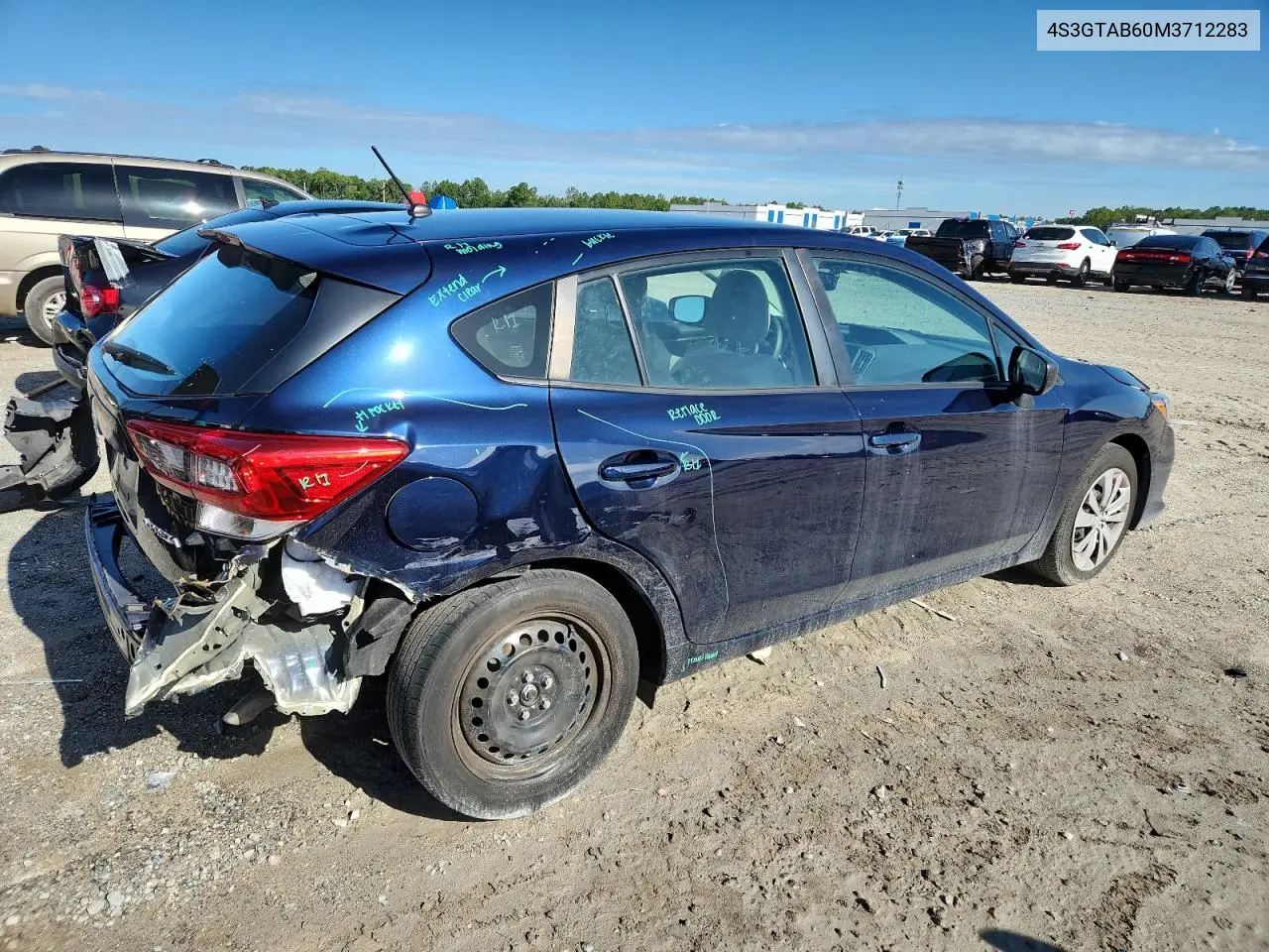 2021 Subaru Impreza VIN: 4S3GTAB60M3712283 Lot: 62365705