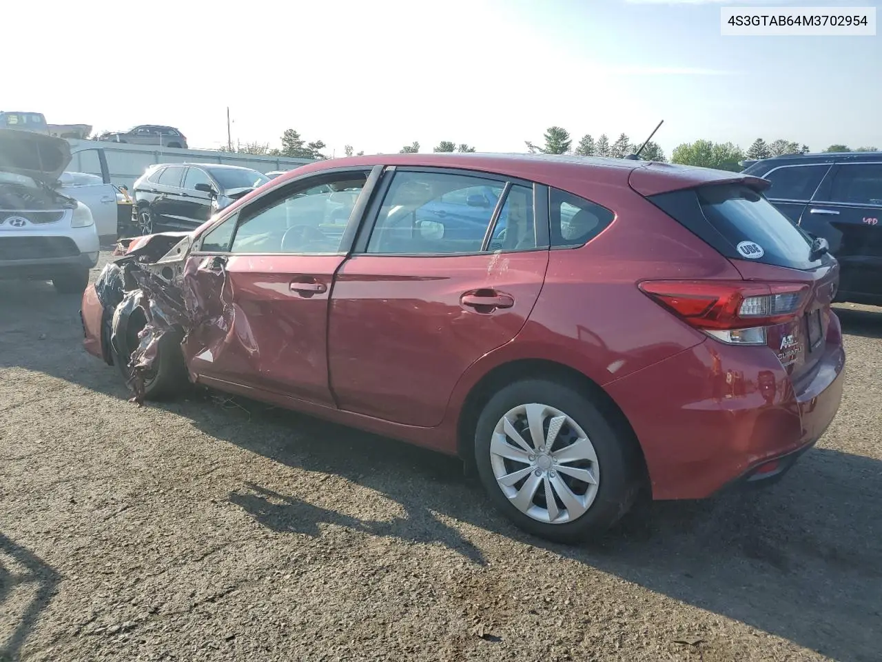 2021 Subaru Impreza VIN: 4S3GTAB64M3702954 Lot: 62898885