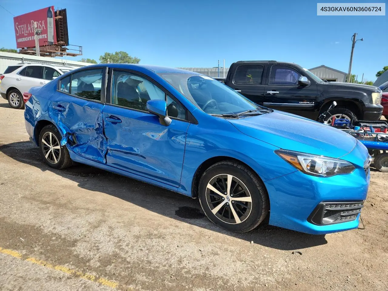 2022 Subaru Impreza Premium VIN: 4S3GKAV60N3606724 Lot: 63113395