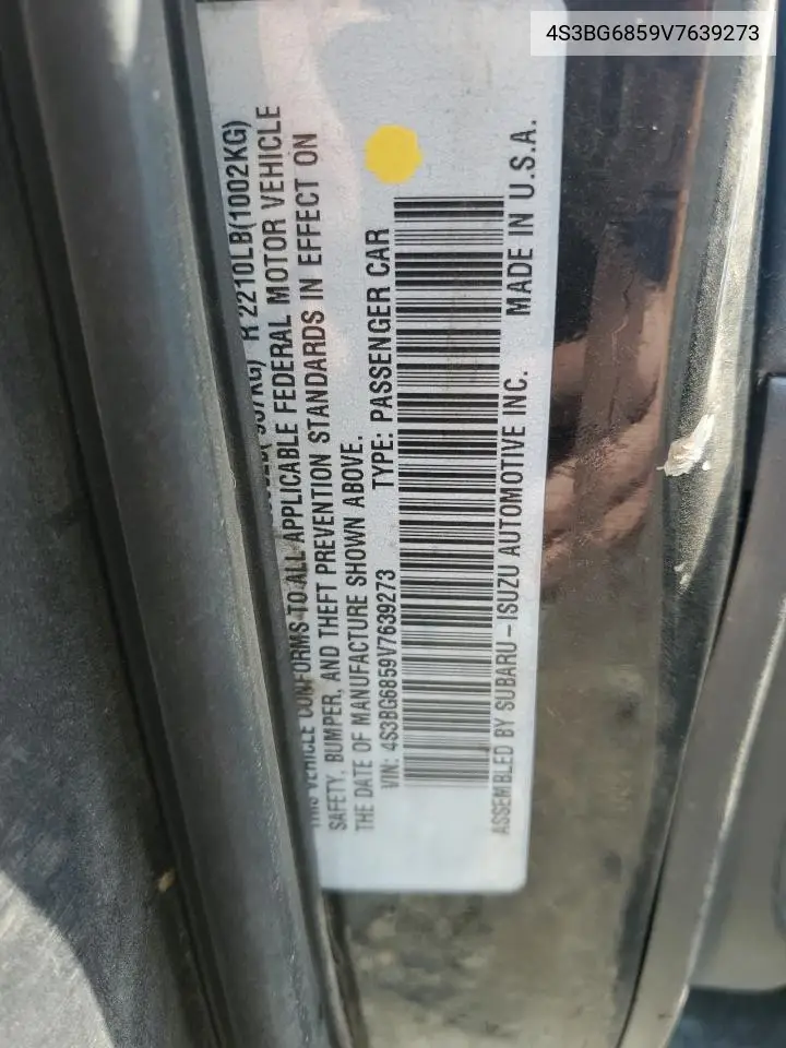 1997 Subaru Legacy Outback VIN: 4S3BG6859V7639273 Lot: 61632985