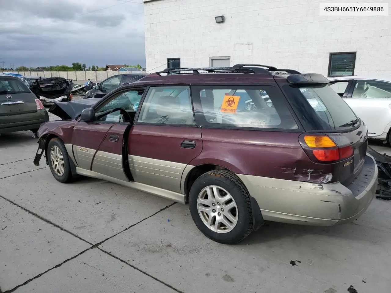 2000 Subaru Legacy Outback VIN: 4S3BH6651Y6649886 Lot: 56043785