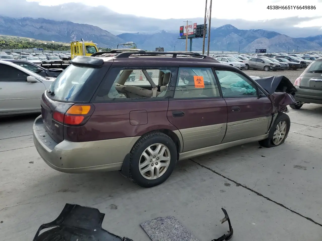 2000 Subaru Legacy Outback VIN: 4S3BH6651Y6649886 Lot: 56043785