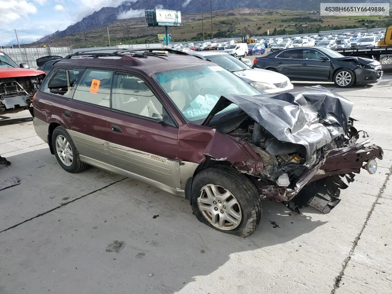 2000 Subaru Legacy Outback VIN: 4S3BH6651Y6649886 Lot: 56043785