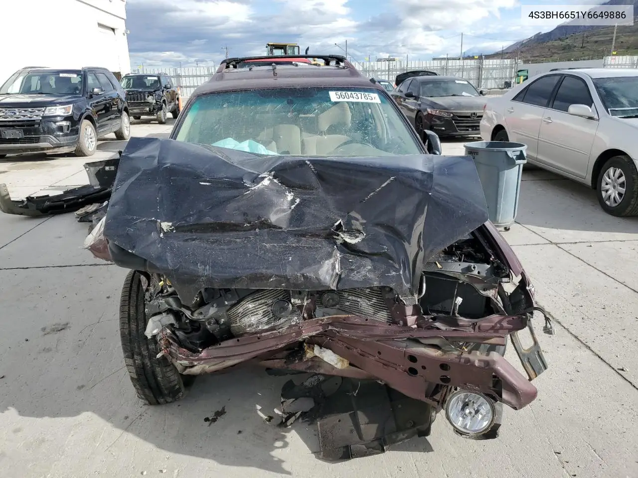 2000 Subaru Legacy Outback VIN: 4S3BH6651Y6649886 Lot: 56043785
