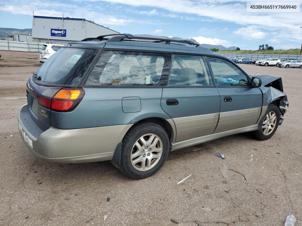 2000 Subaru Legacy Outback VIN: 4S3BH6651Y7669940 Lot: 61820545