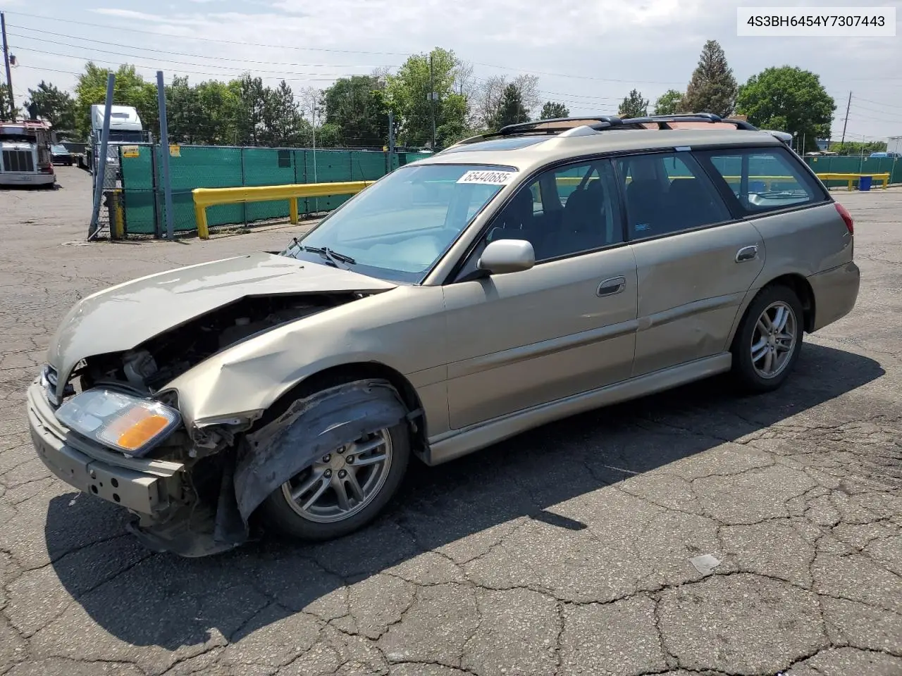 2000 Subaru Legacy Gt VIN: 4S3BH6454Y7307443 Lot: 65440685