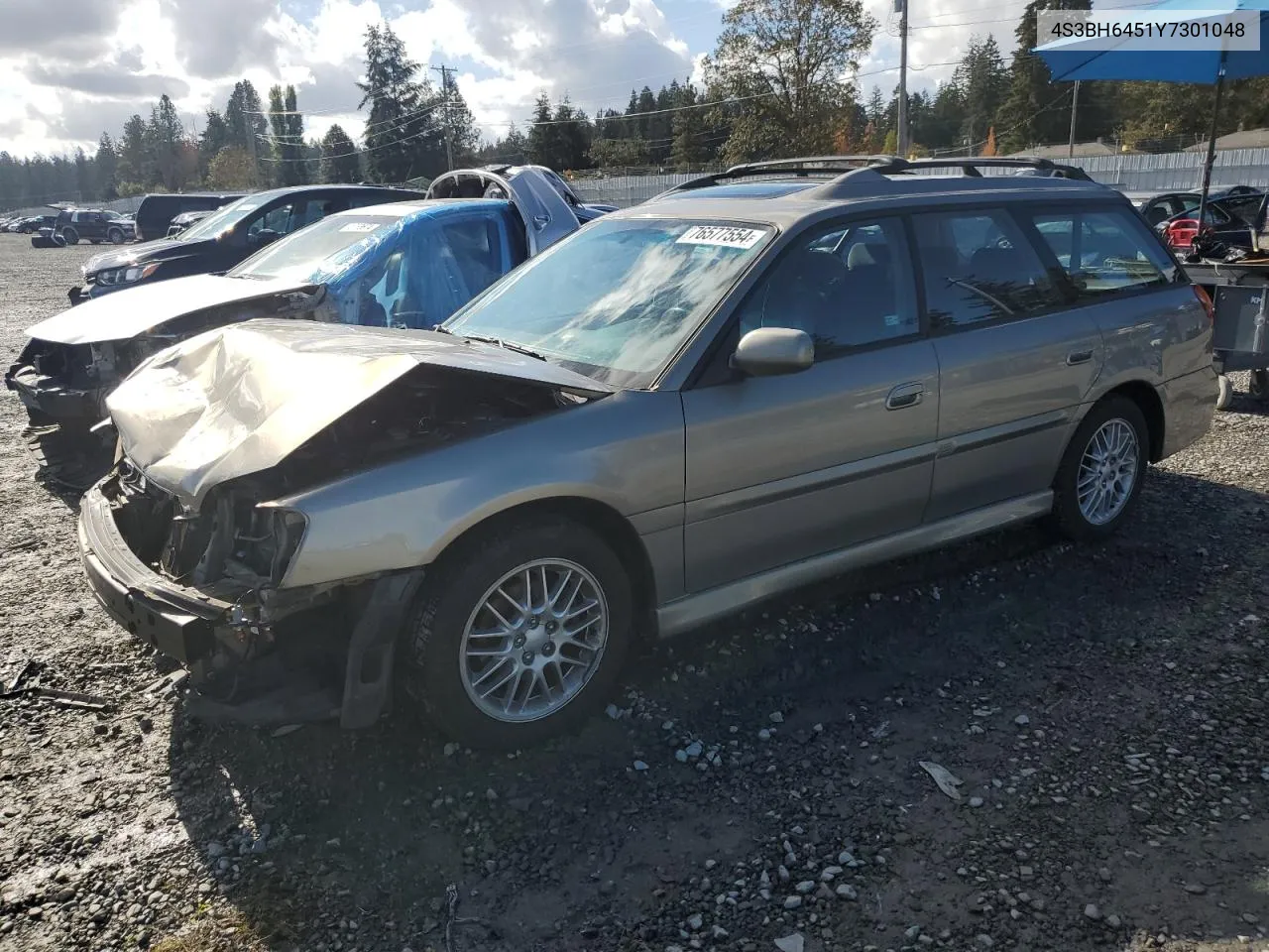 2000 Subaru Legacy Gt VIN: 4S3BH6451Y7301048 Lot: 76577554