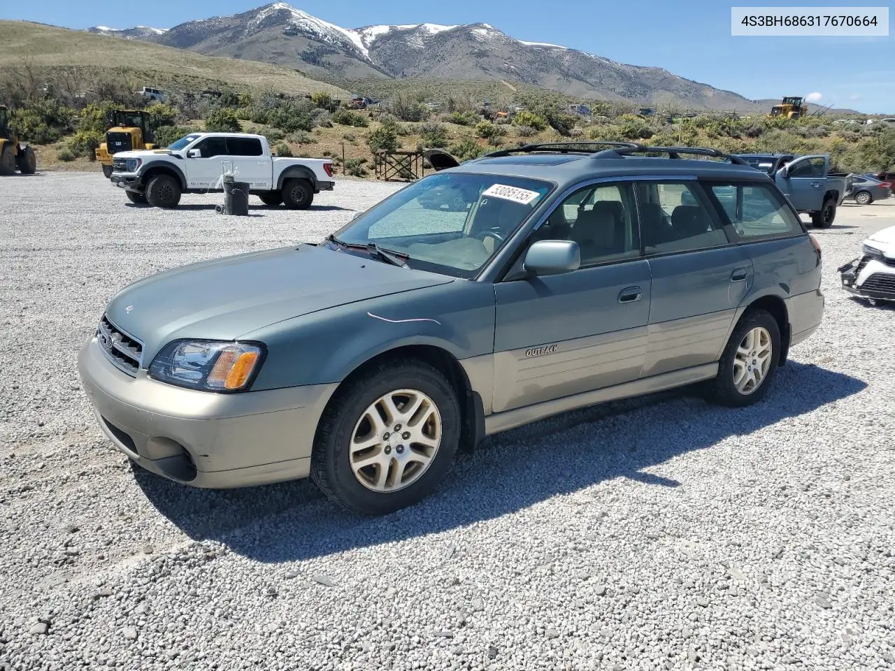 2001 Subaru Legacy Outback Limited VIN: 4S3BH686317670664 Lot: 53085155