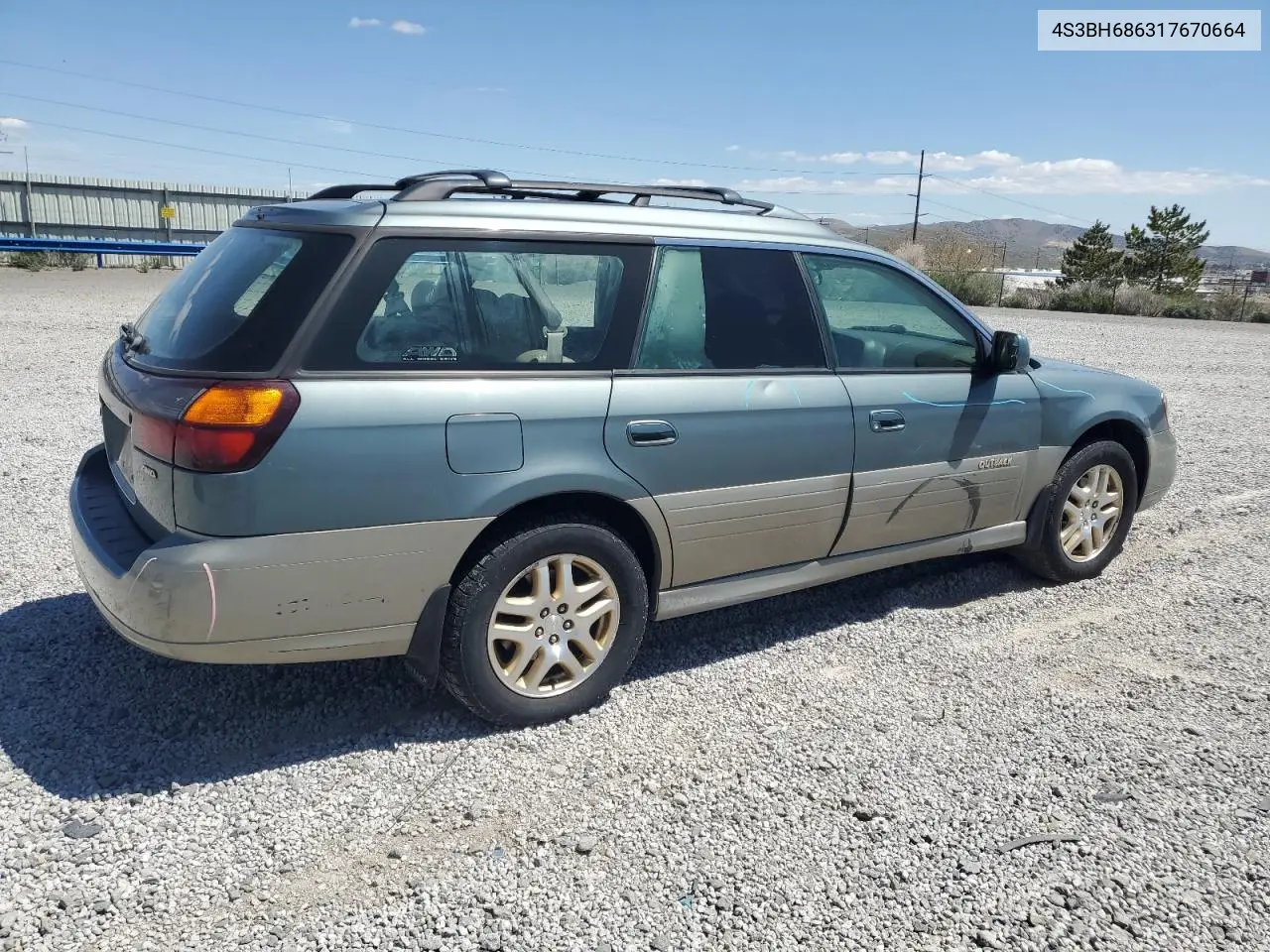 2001 Subaru Legacy Outback Limited VIN: 4S3BH686317670664 Lot: 53085155