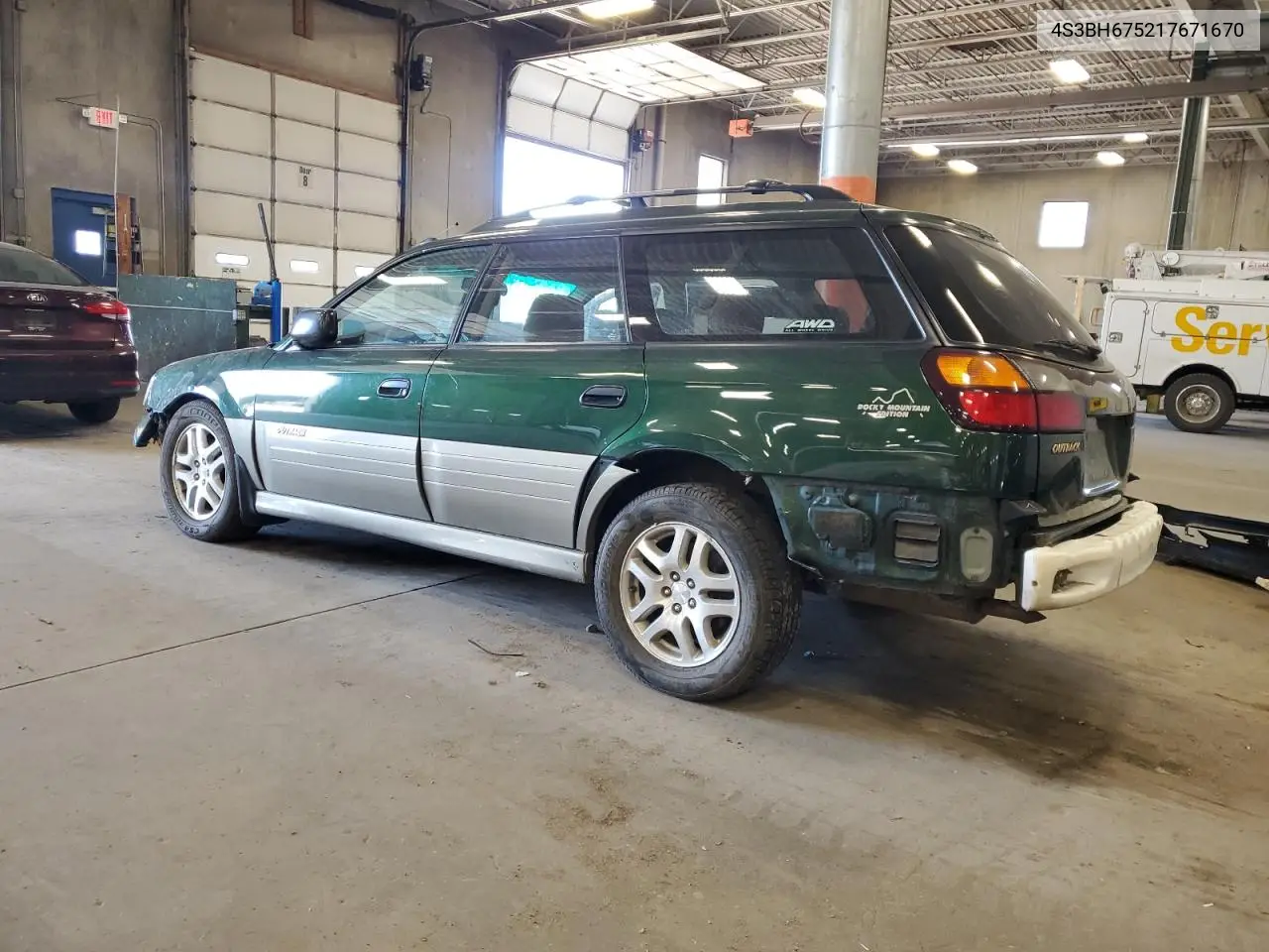 2001 Subaru Legacy Outback Awp VIN: 4S3BH675217671670 Lot: 56286775