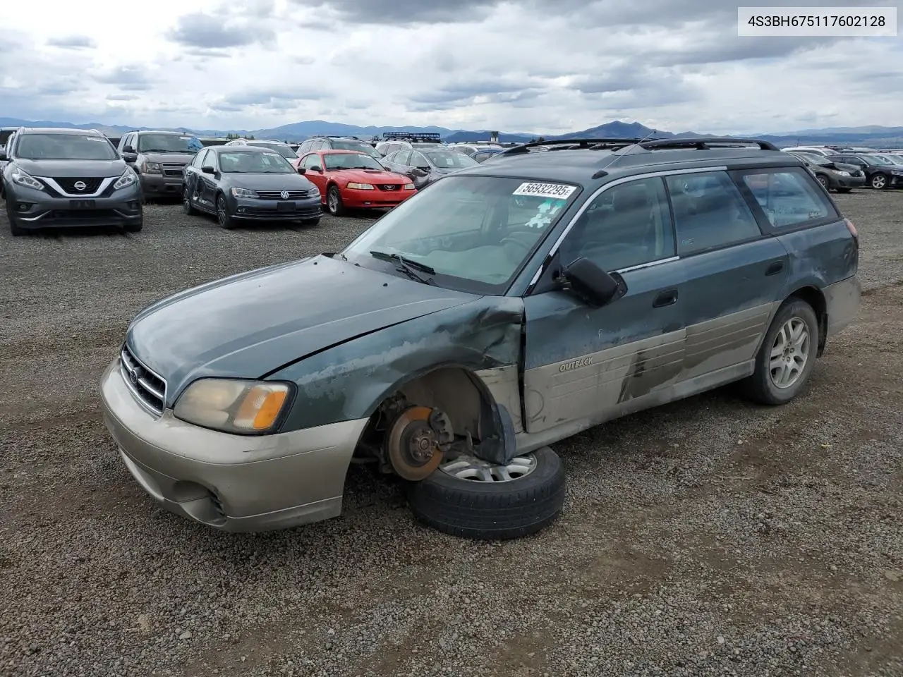 2001 Subaru Legacy Outback Awp VIN: 4S3BH675117602128 Lot: 56932295
