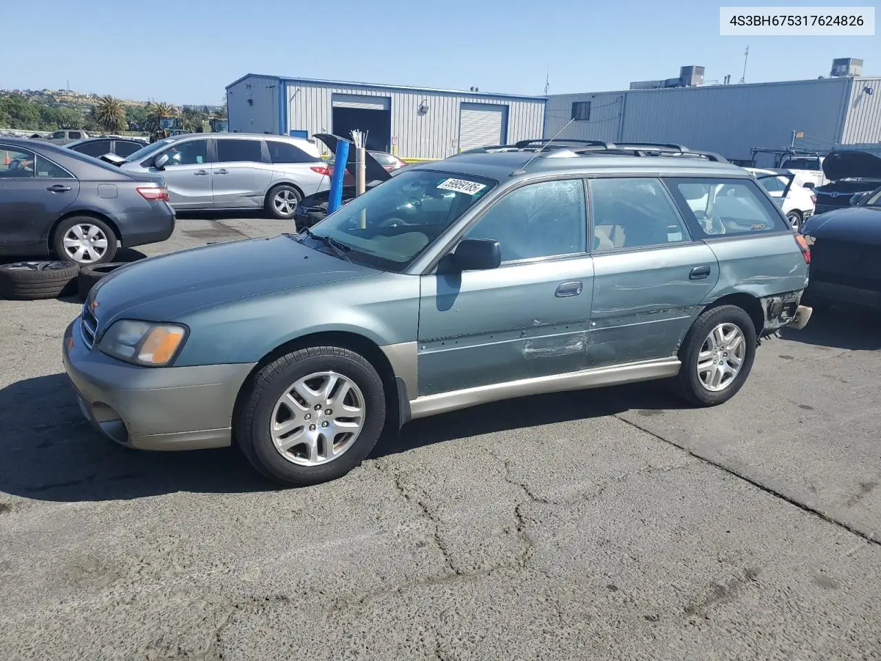 2001 Subaru Legacy Outback Awp VIN: 4S3BH675317624826 Lot: 59959185