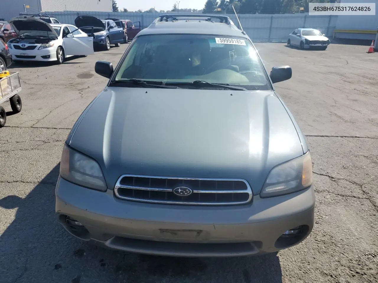 2001 Subaru Legacy Outback Awp VIN: 4S3BH675317624826 Lot: 59959185
