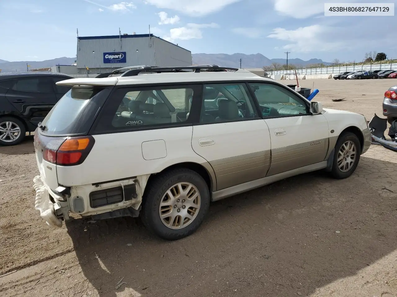 2002 Subaru Legacy Outback H6 3.0 Ll Bean VIN: 4S3BH806827647129 Lot: 52452145