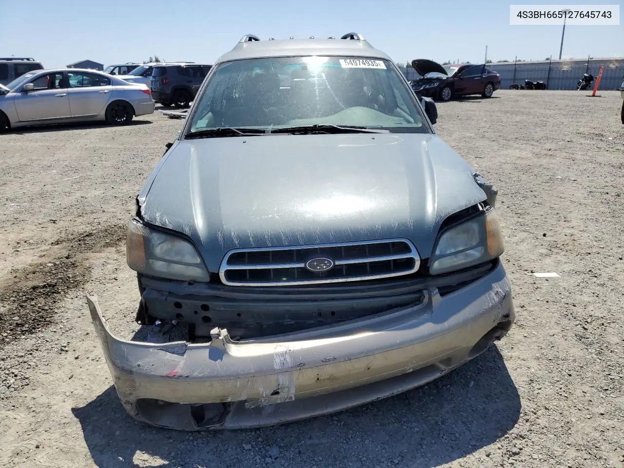 2002 Subaru Legacy Outback VIN: 4S3BH665127645743 Lot: 54974935