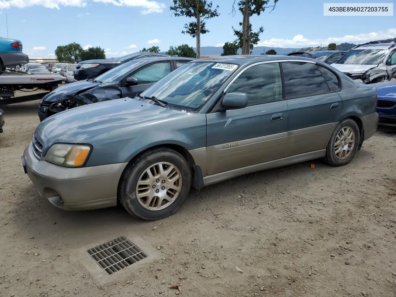 2002 Subaru Legacy Outback 3.0 H6 VIN: 4S3BE896027203755 Lot: 56727365