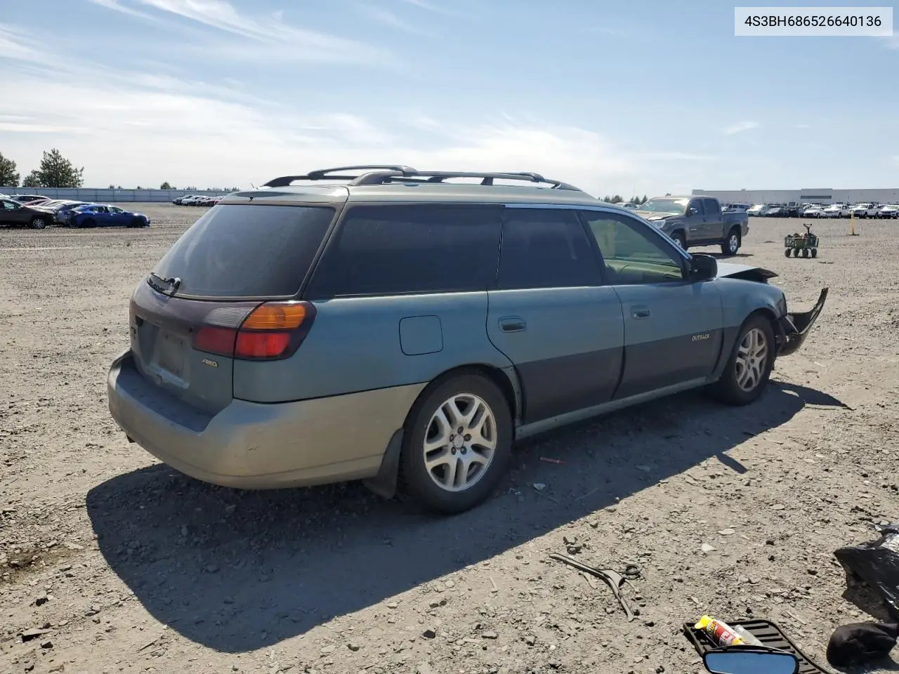 2002 Subaru Legacy Outback Limited VIN: 4S3BH686526640136 Lot: 58624045