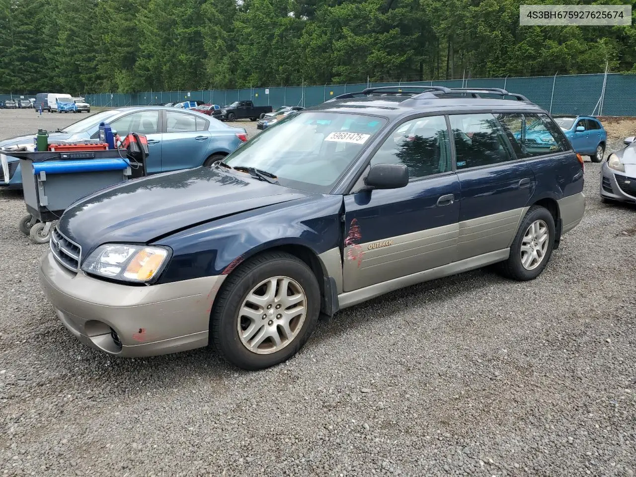 2002 Subaru Legacy Outback Awp VIN: 4S3BH675927625674 Lot: 59681475