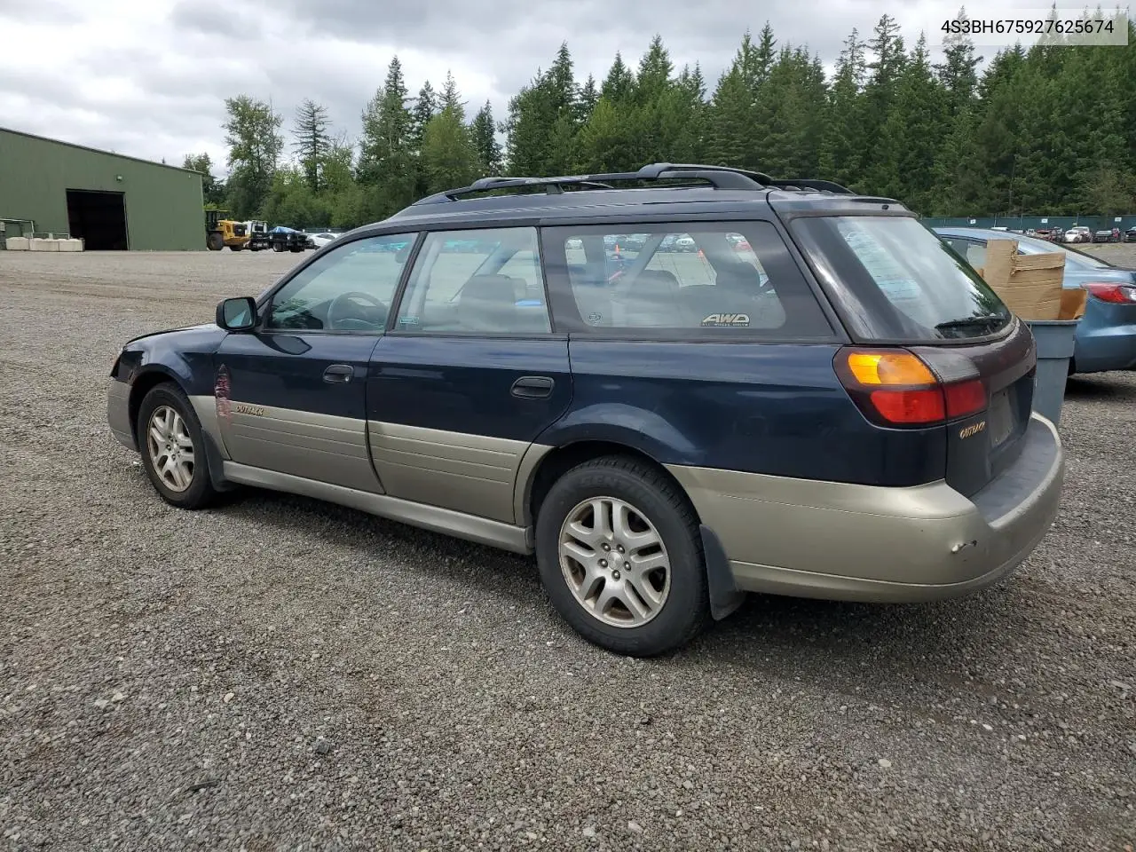 2002 Subaru Legacy Outback Awp VIN: 4S3BH675927625674 Lot: 59681475
