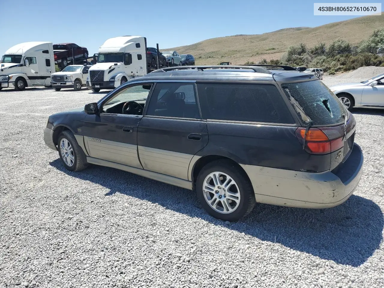 2002 Subaru Legacy Outback H6 3.0 Ll Bean VIN: 4S3BH806527610670 Lot: 61480495