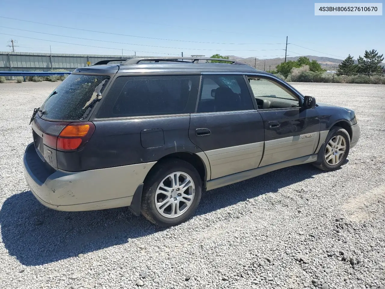 2002 Subaru Legacy Outback H6 3.0 Ll Bean VIN: 4S3BH806527610670 Lot: 61480495