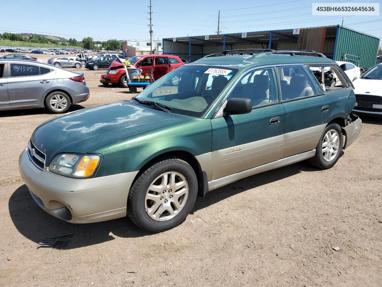 2002 Subaru Legacy Outback VIN: 4S3BH665326645636 Lot: 61762555