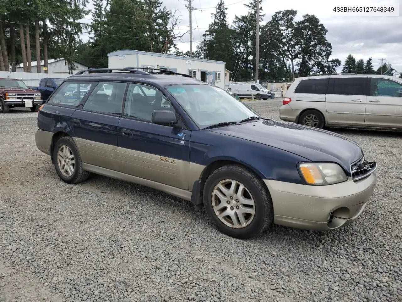 2002 Subaru Legacy Outback VIN: 4S3BH665127648349 Lot: 62373195