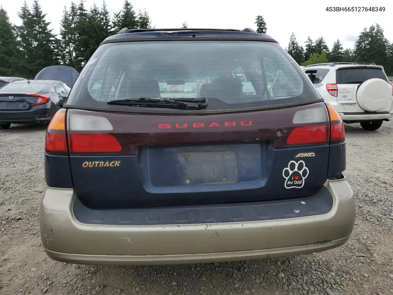 2002 Subaru Legacy Outback VIN: 4S3BH665127648349 Lot: 62373195