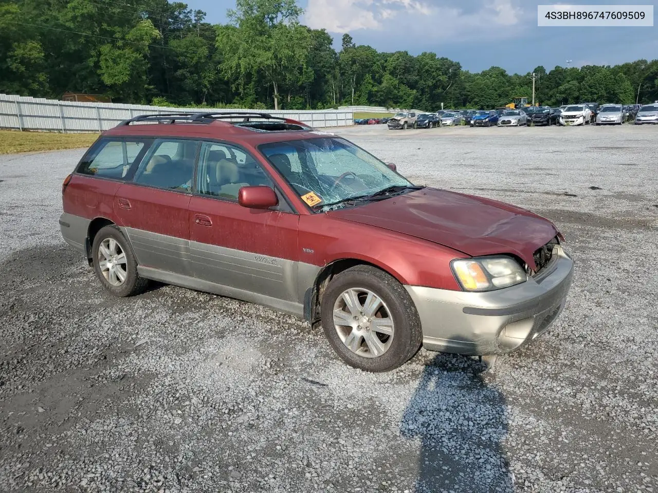 2004 Subaru Legacy Outback H6 3.0 Vdc VIN: 4S3BH896747609509 Lot: 62501195