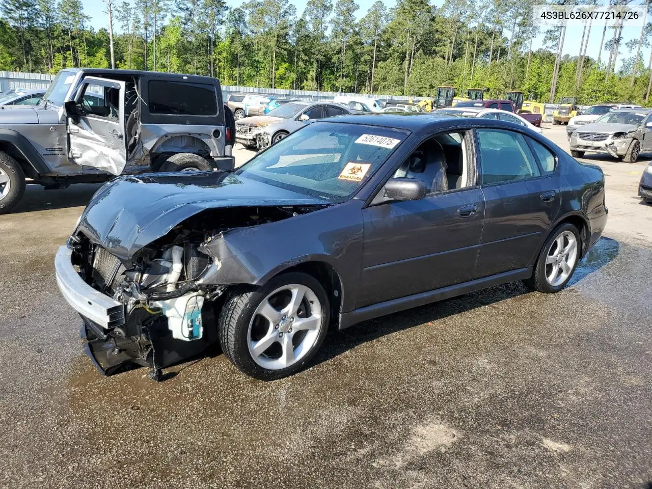 2007 Subaru Legacy 2.5I Limited VIN: 4S3BL626X77214726 Lot: 52614075