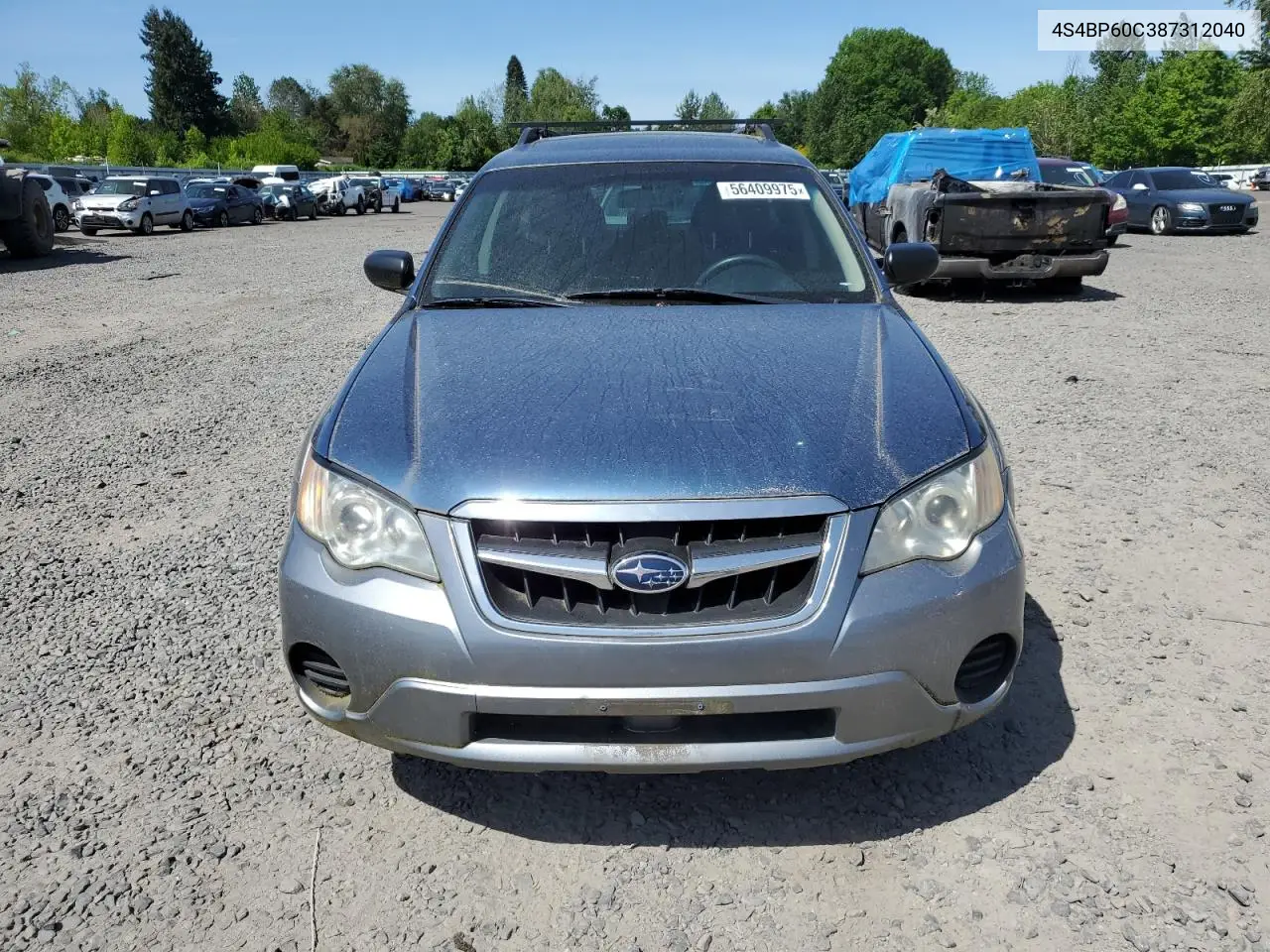 2008 Subaru Outback VIN: 4S4BP60C387312040 Lot: 56409975
