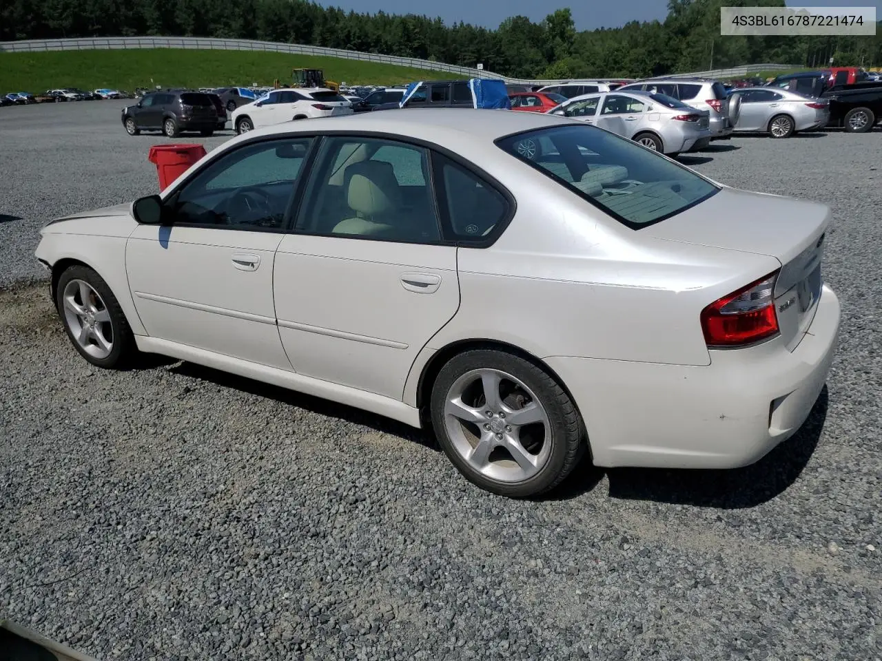 2008 Subaru Legacy 2.5I VIN: 4S3BL616787221474 Lot: 62872815