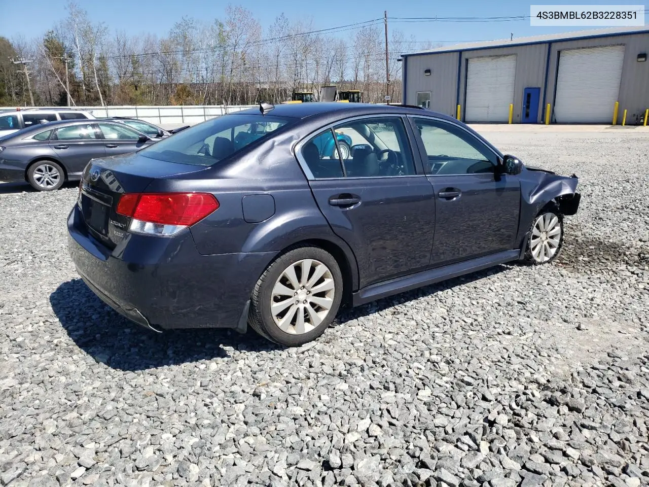 2011 Subaru Legacy 2.5I Limited VIN: 4S3BMBL62B3228351 Lot: 53044135