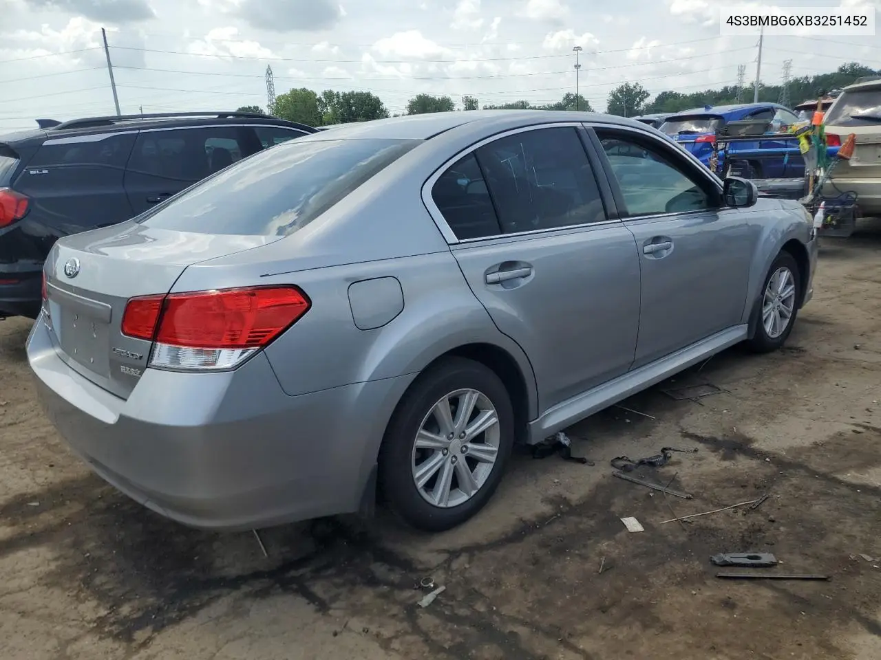 2011 Subaru Legacy 2.5I Premium VIN: 4S3BMBG6XB3251452 Lot: 62301725