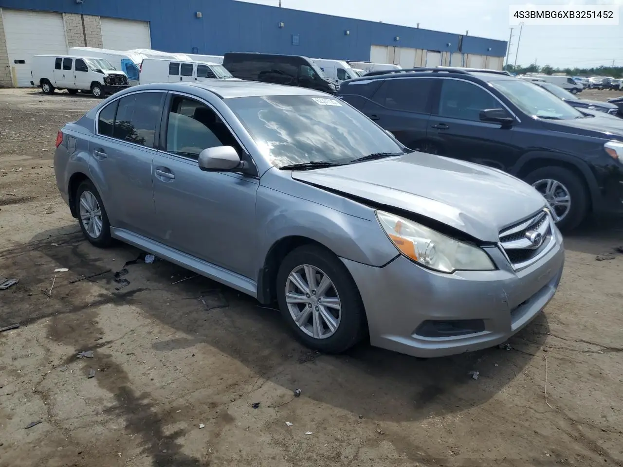 2011 Subaru Legacy 2.5I Premium VIN: 4S3BMBG6XB3251452 Lot: 62301725