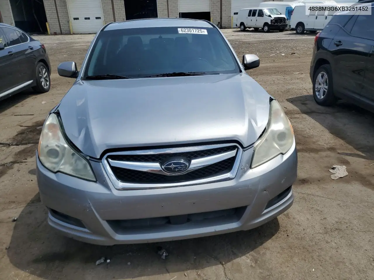 2011 Subaru Legacy 2.5I Premium VIN: 4S3BMBG6XB3251452 Lot: 62301725