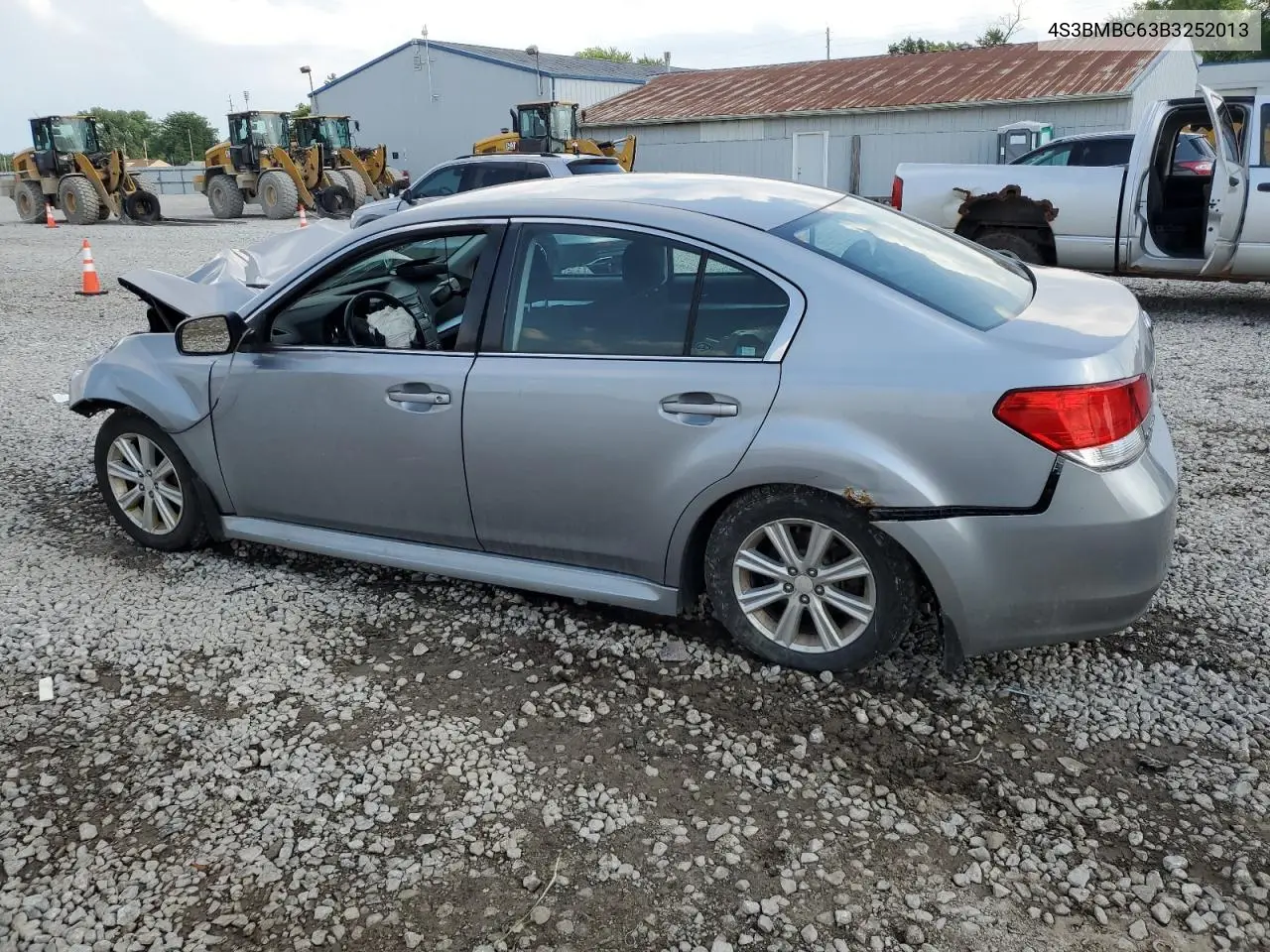 2011 Subaru Legacy 2.5I Premium VIN: 4S3BMBC63B3252013 Lot: 63046065