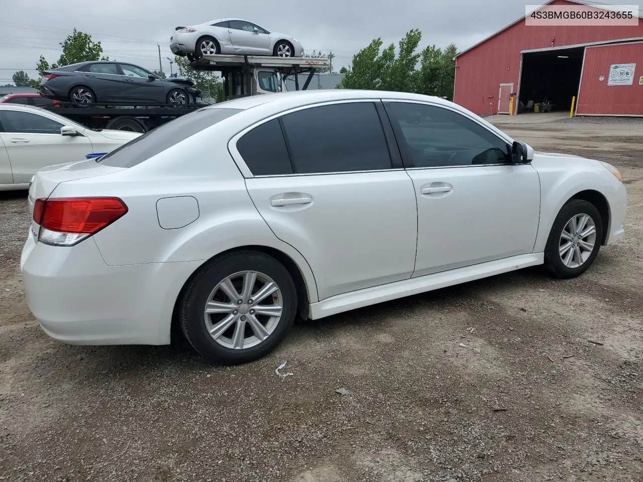 2011 Subaru Legacy 2.5I Premium VIN: 4S3BMGB60B3243655 Lot: 64718615