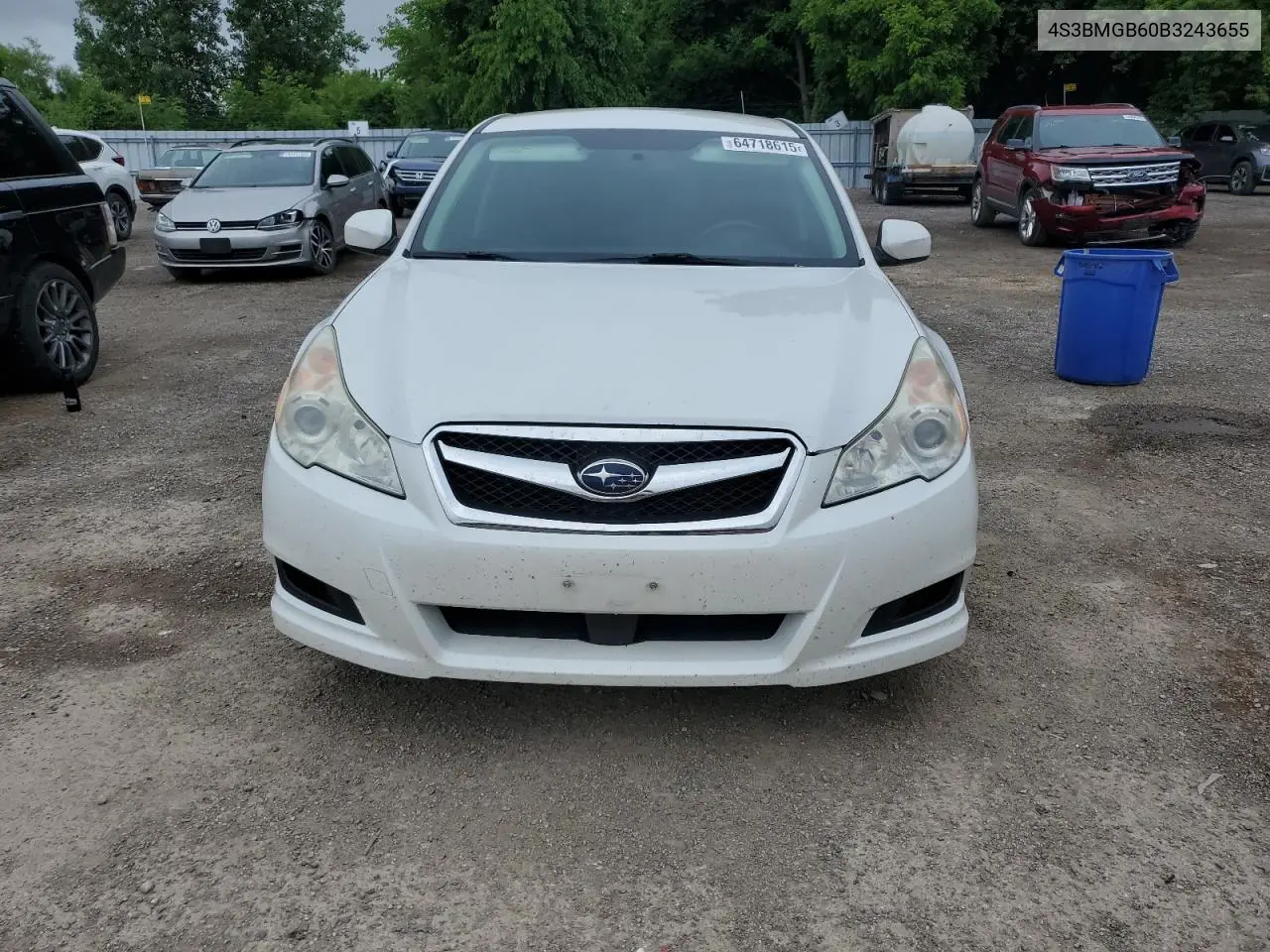 2011 Subaru Legacy 2.5I Premium VIN: 4S3BMGB60B3243655 Lot: 64718615