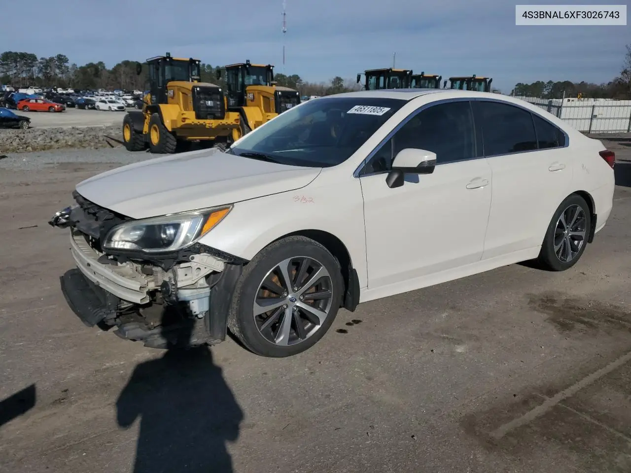2015 Subaru Legacy 2.5I Limited VIN: 4S3BNAL6XF3026743 Lot: 46511805