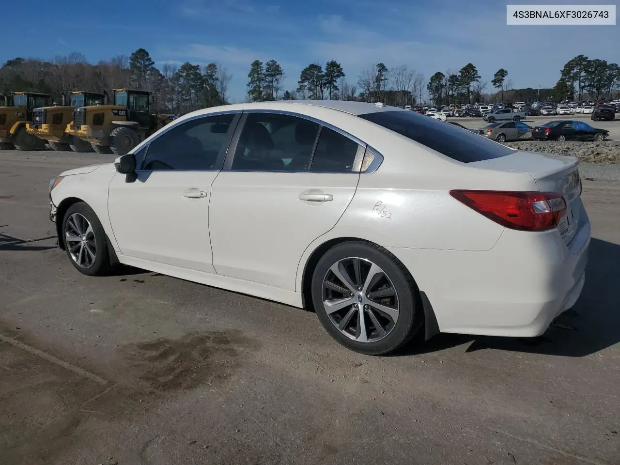 2015 Subaru Legacy 2.5I Limited VIN: 4S3BNAL6XF3026743 Lot: 46511805