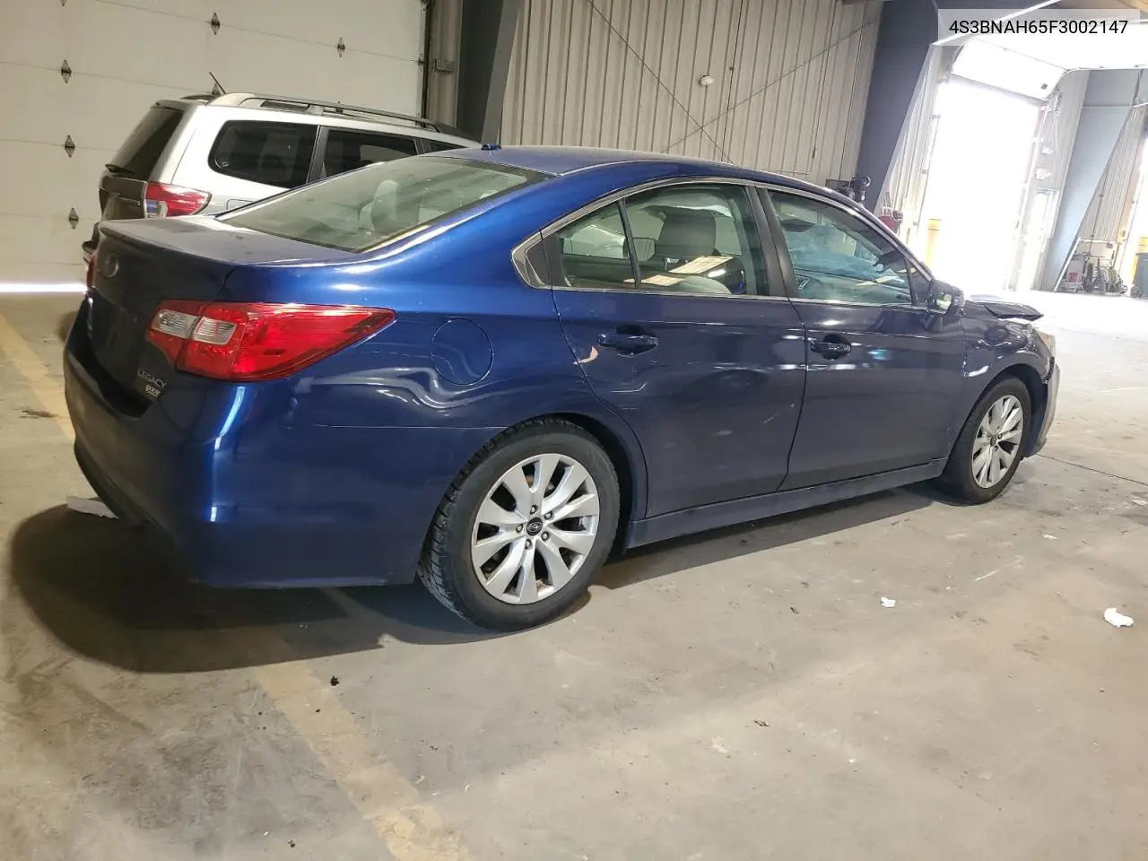 2015 Subaru Legacy 2.5I Premium VIN: 4S3BNAH65F3002147 Lot: 62460985
