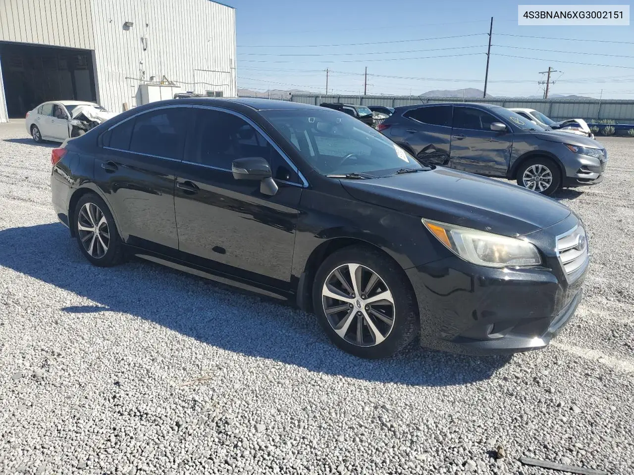 2016 Subaru Legacy 2.5I Limited VIN: 4S3BNAN6XG3002151 Lot: 62919535