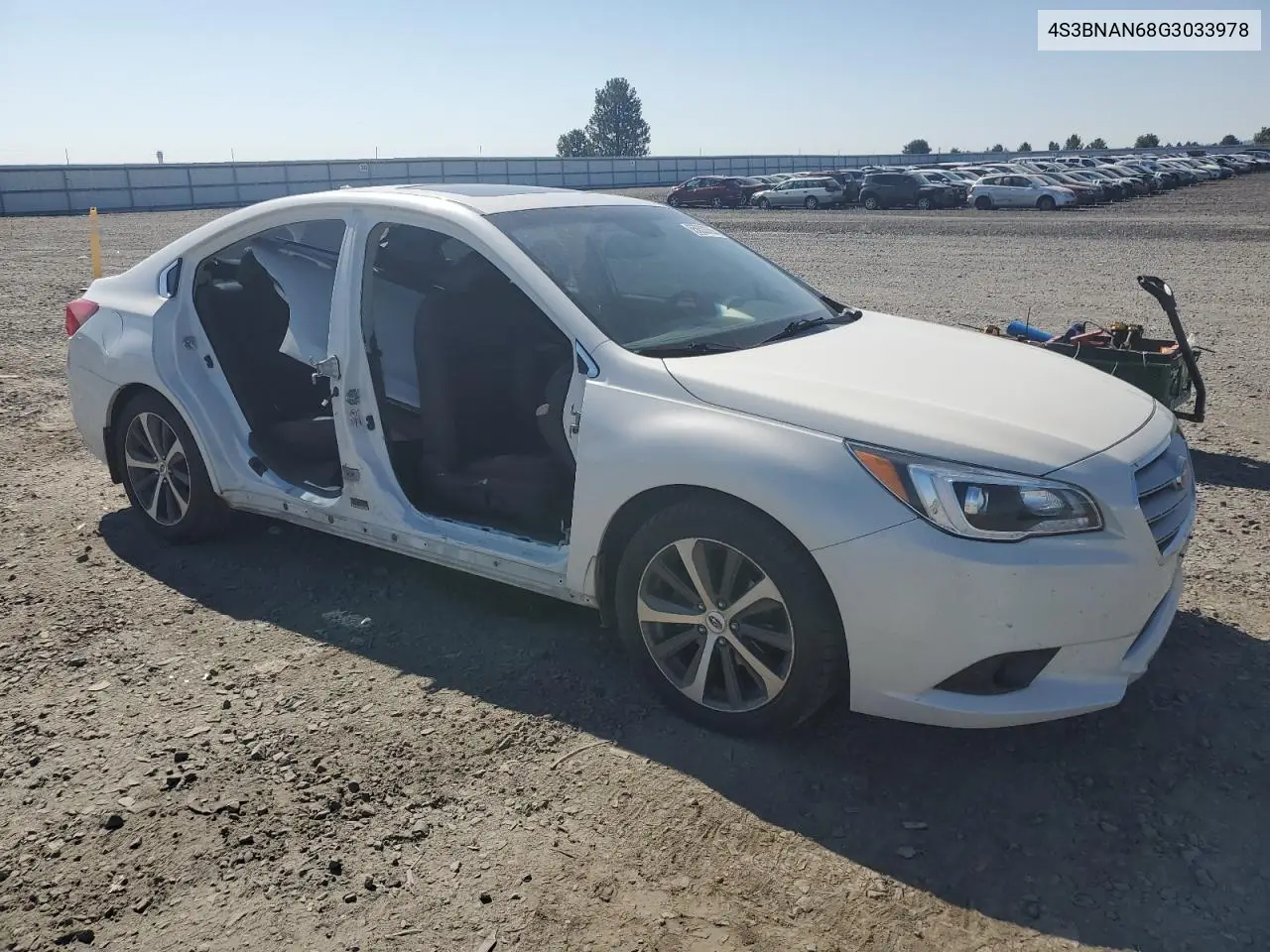 2016 Subaru Legacy 2.5I Limited VIN: 4S3BNAN68G3033978 Lot: 65053355